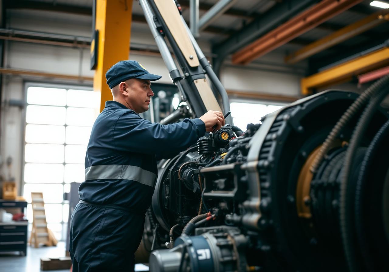 Machinery maintenance service for construction equipment